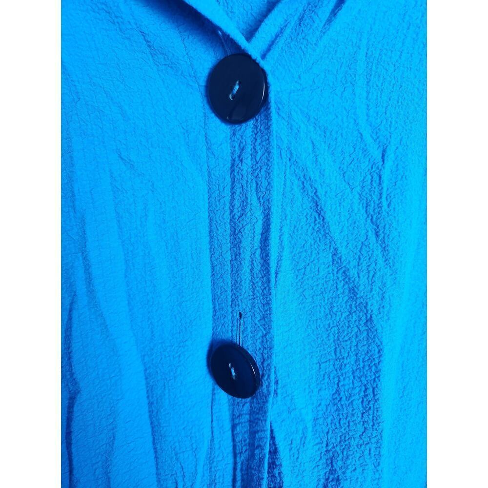 Ali Miles Gauzy Lagenlook Tunic sz 1X artsy art to wear button details pocket - Picture 2 of 8